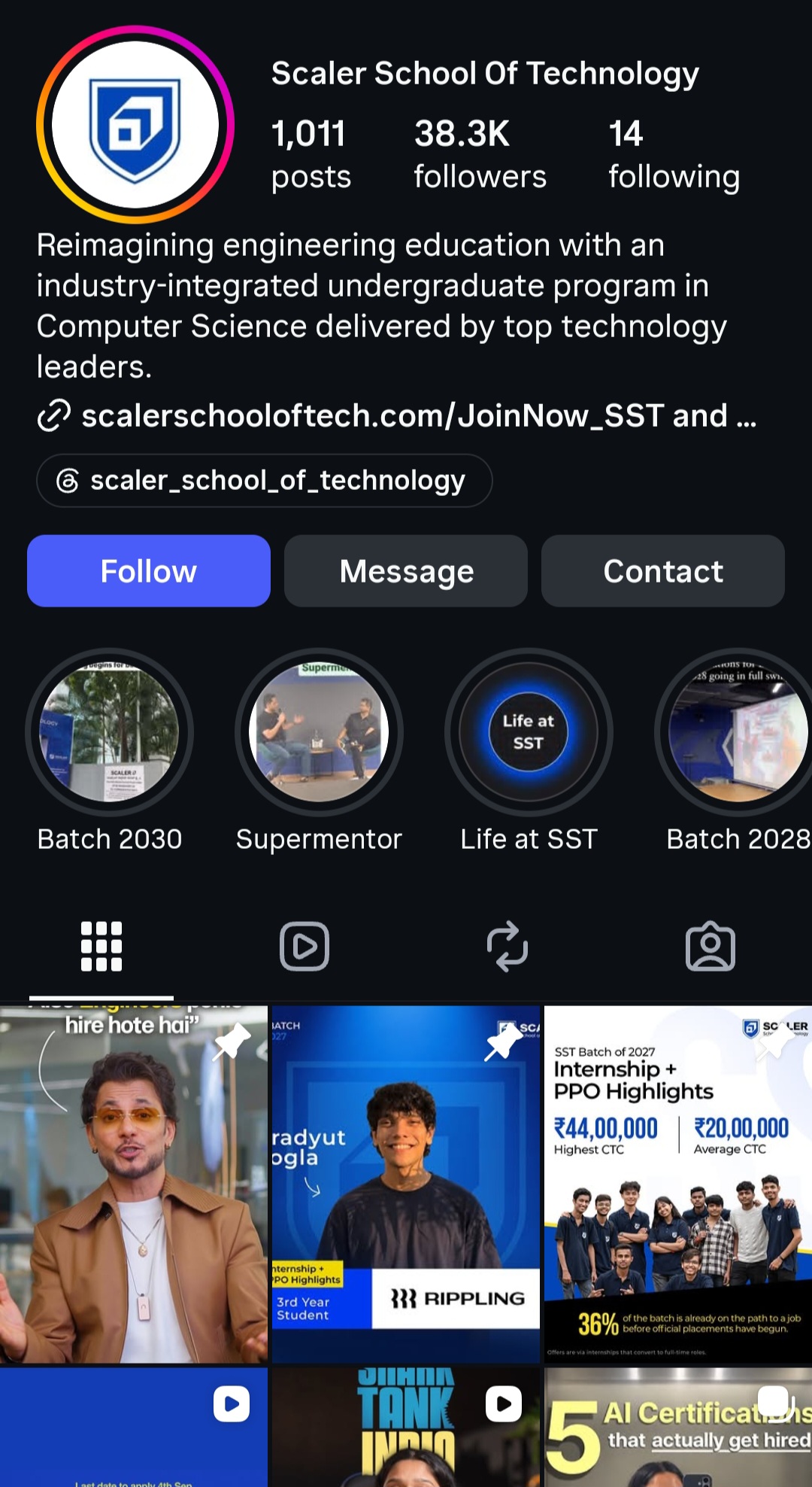 Scaler School of Technology profile