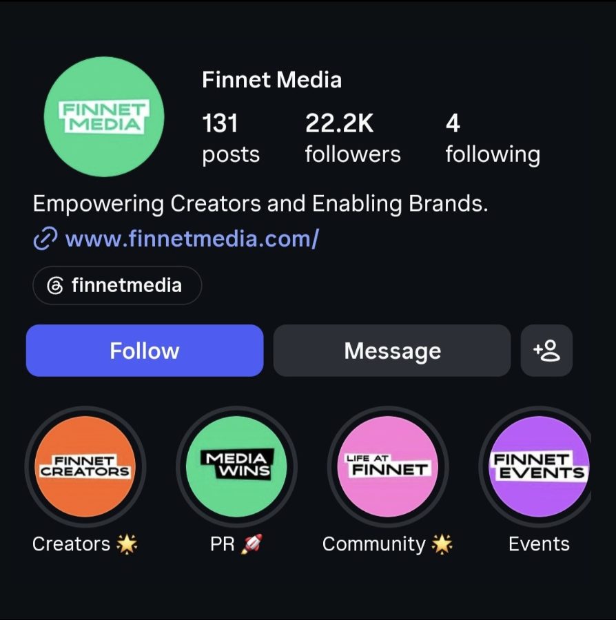 Finnet Media Instagram profile page